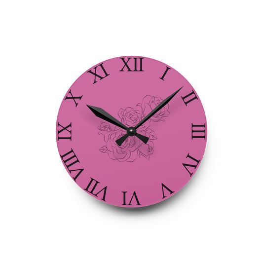 FlowerBlush Acrylic Wall Clock