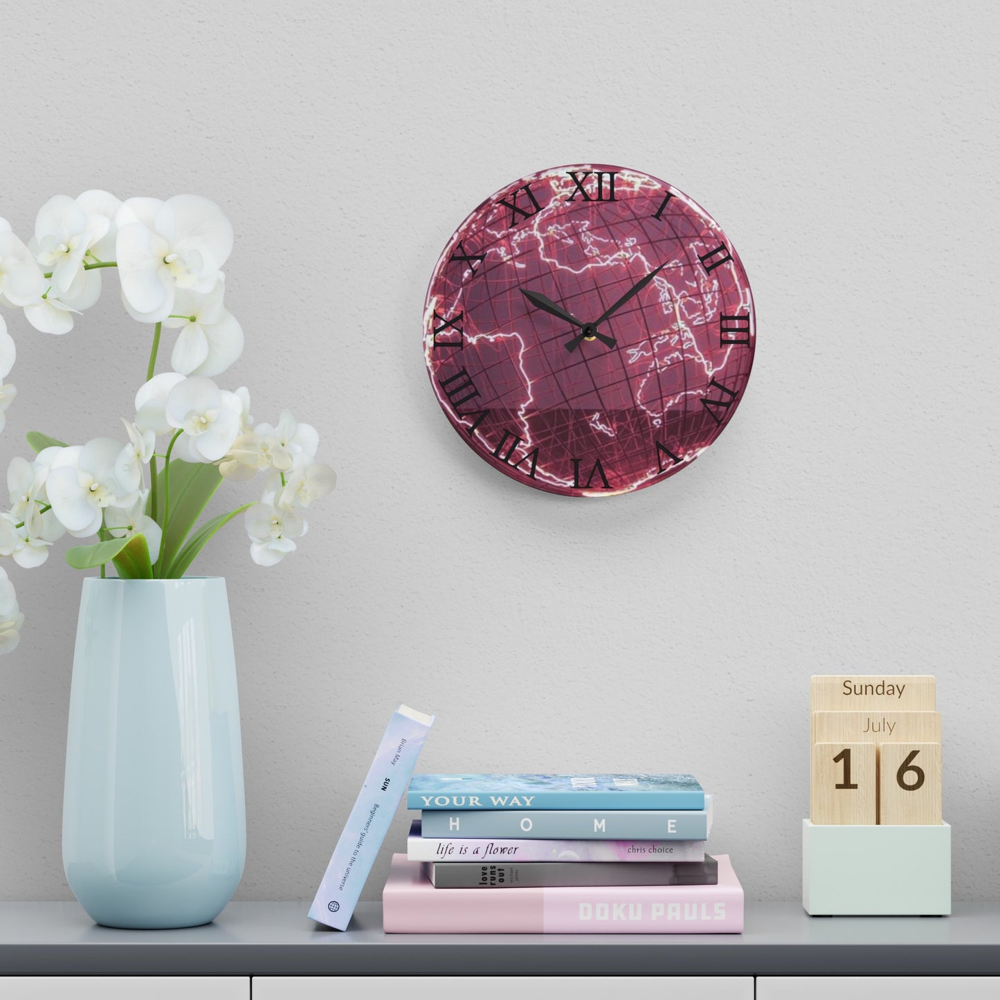 Reloj de pared Explorador rosa