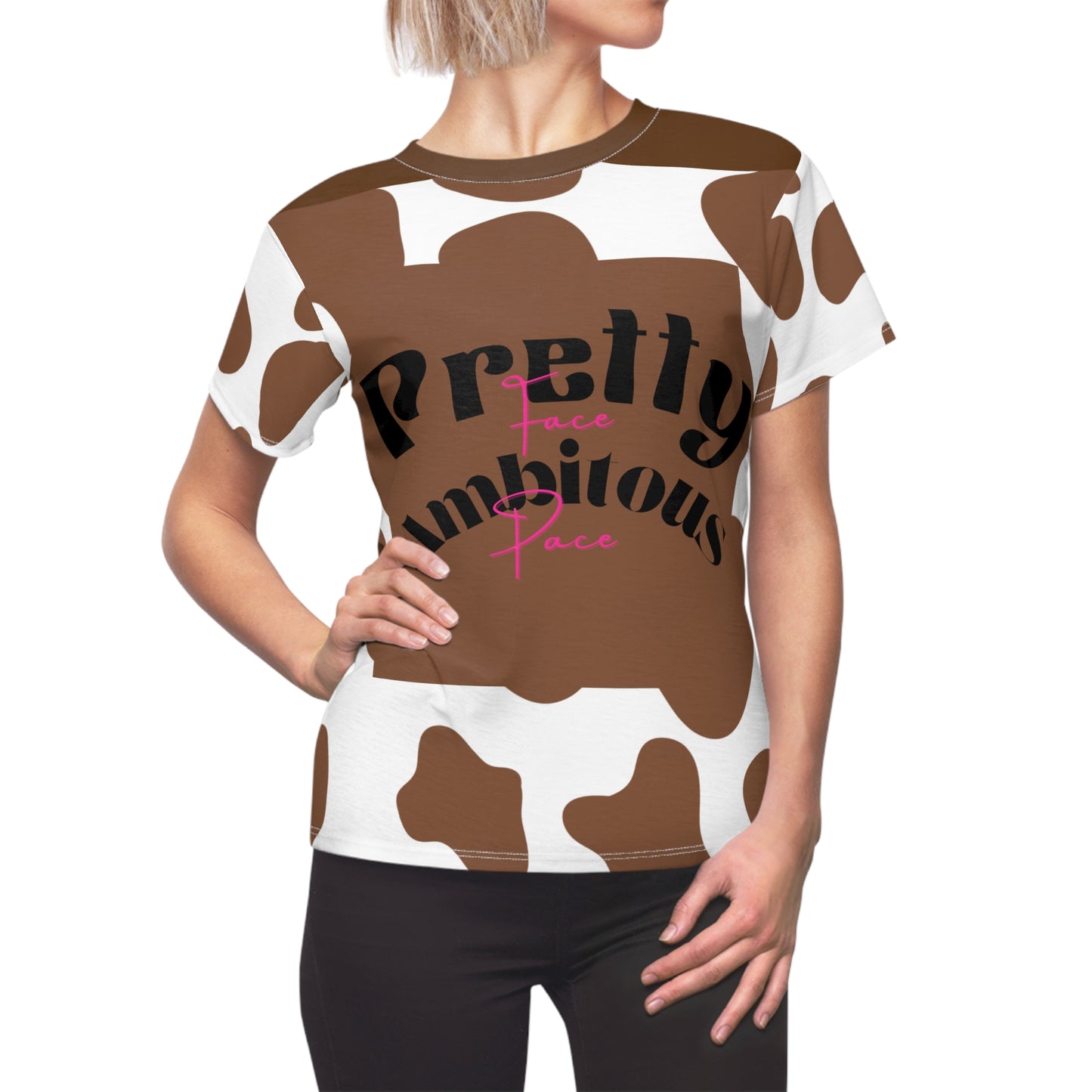 Pretty Face Ambitious Case Tshirt: Brown