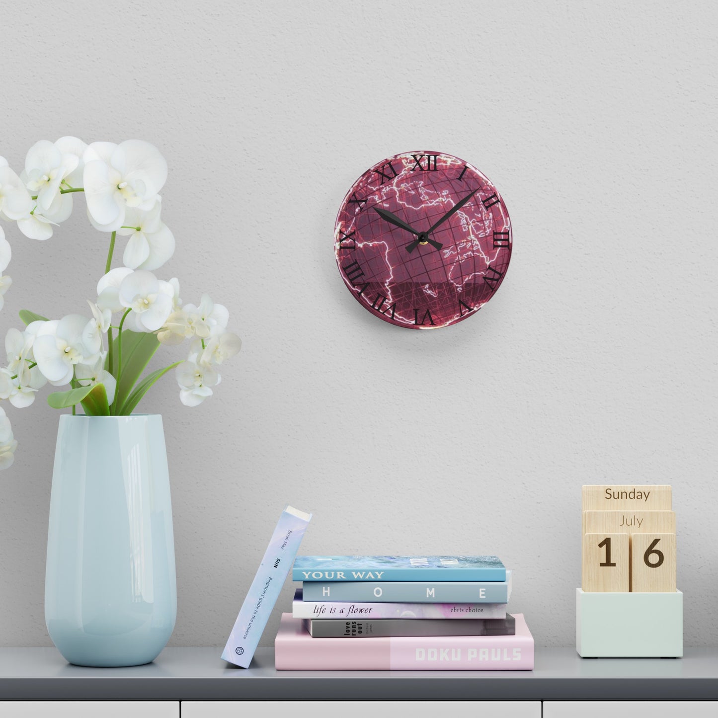 Reloj de pared Explorador rosa