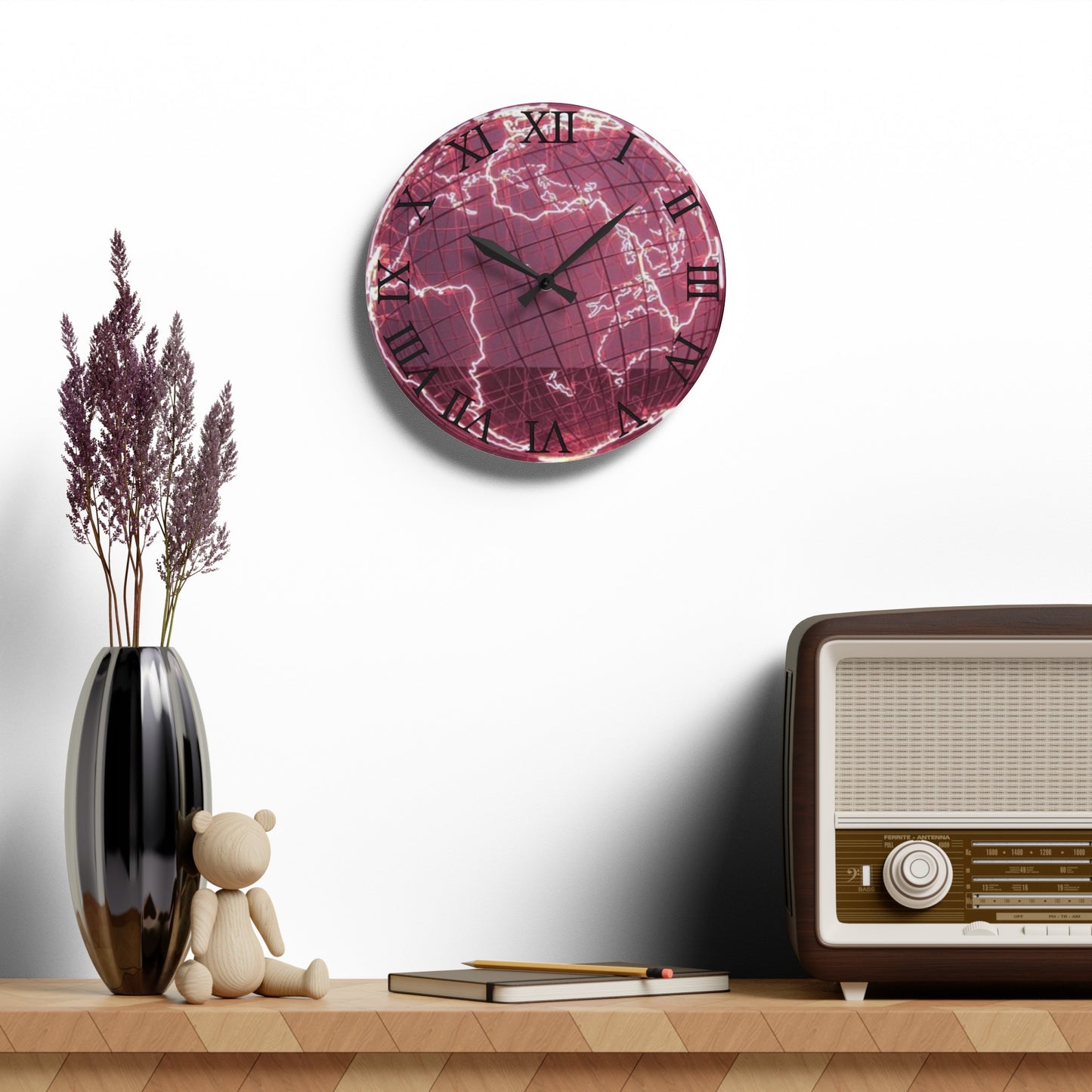 Pink Explorer Wall Clock