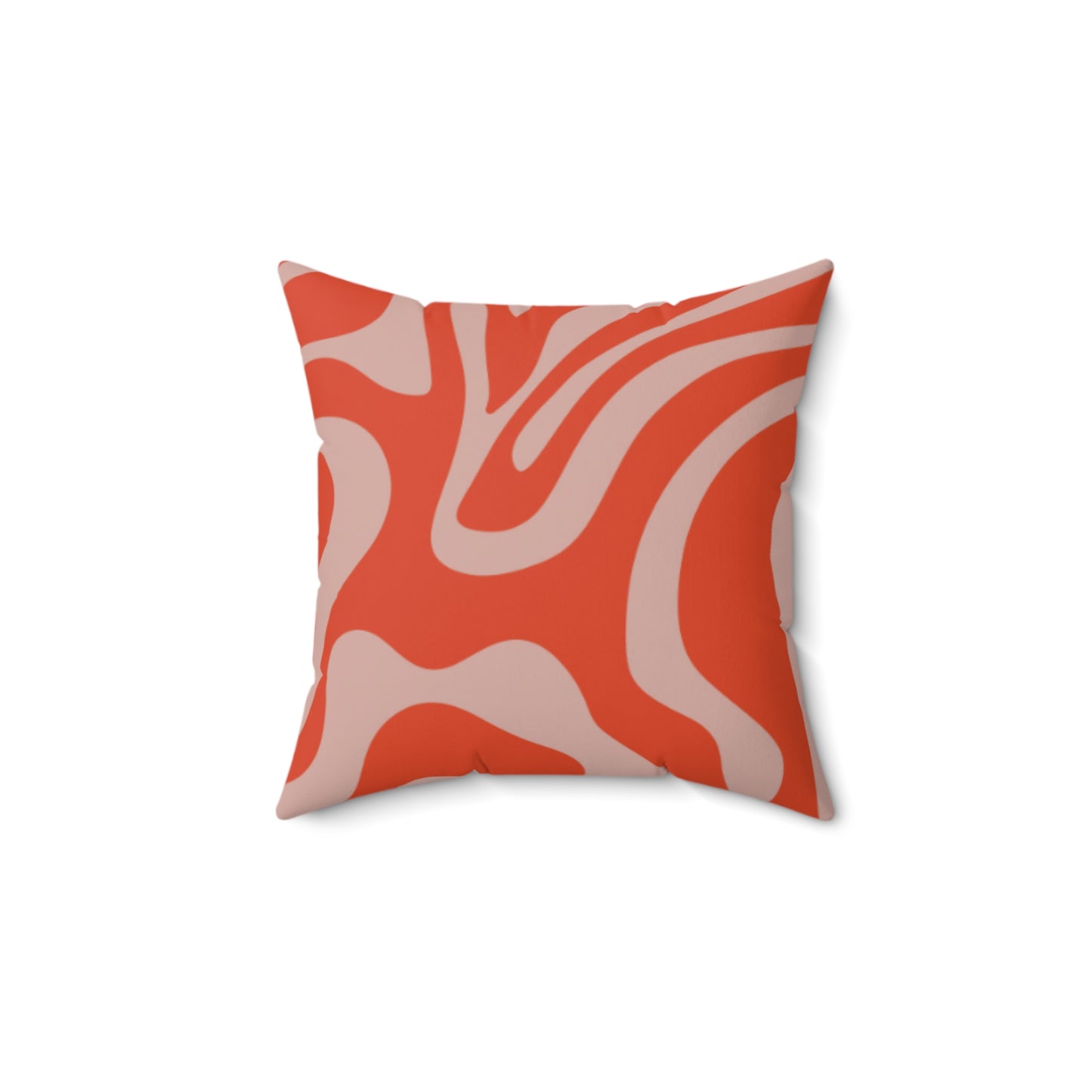 Almohada cuadrada de poliéster naranja crema