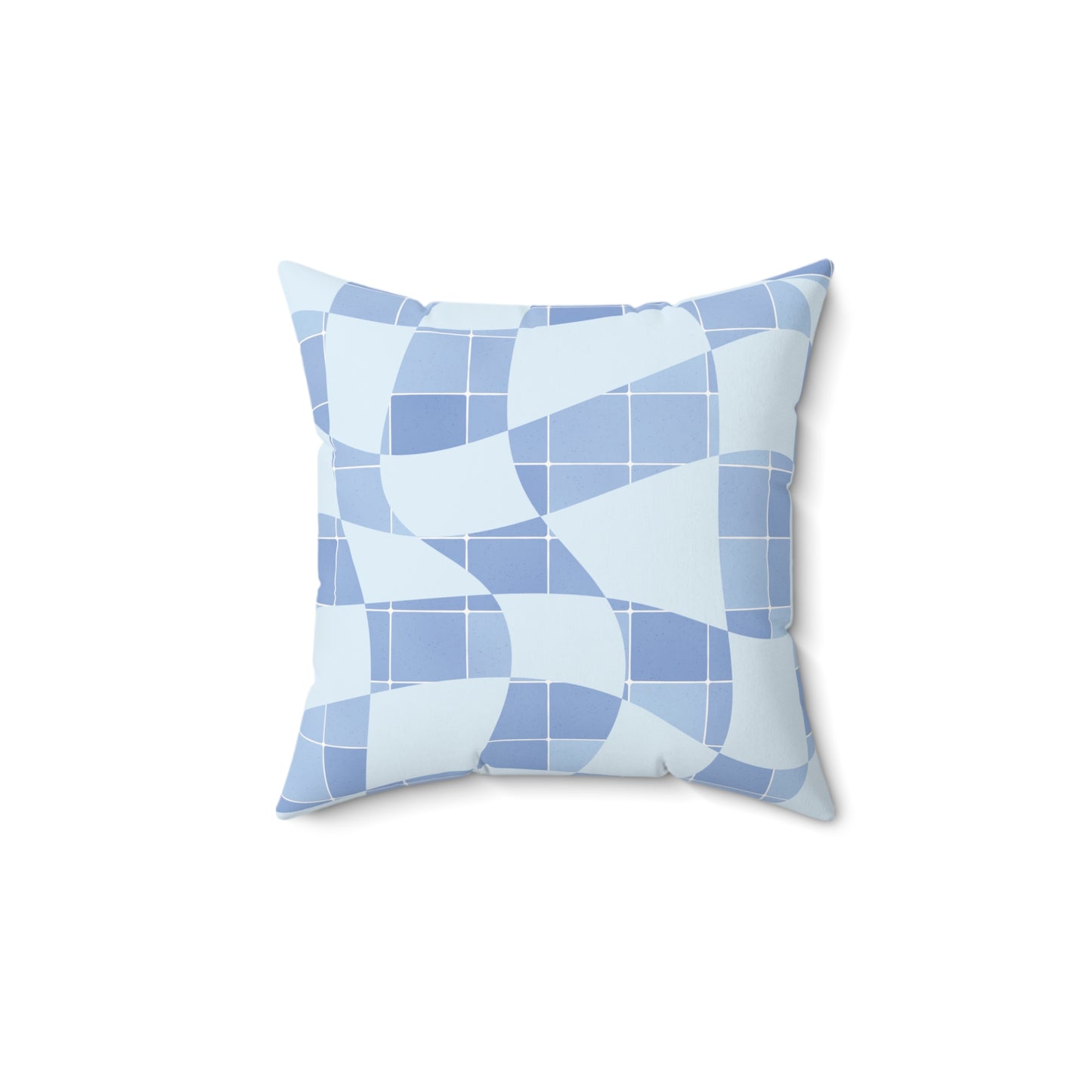 Almohada cuadrada de mosaico azul