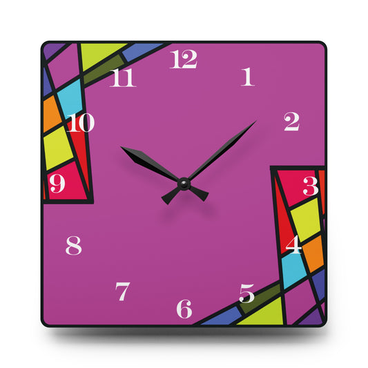 ColorBlock Wall Clock Plum