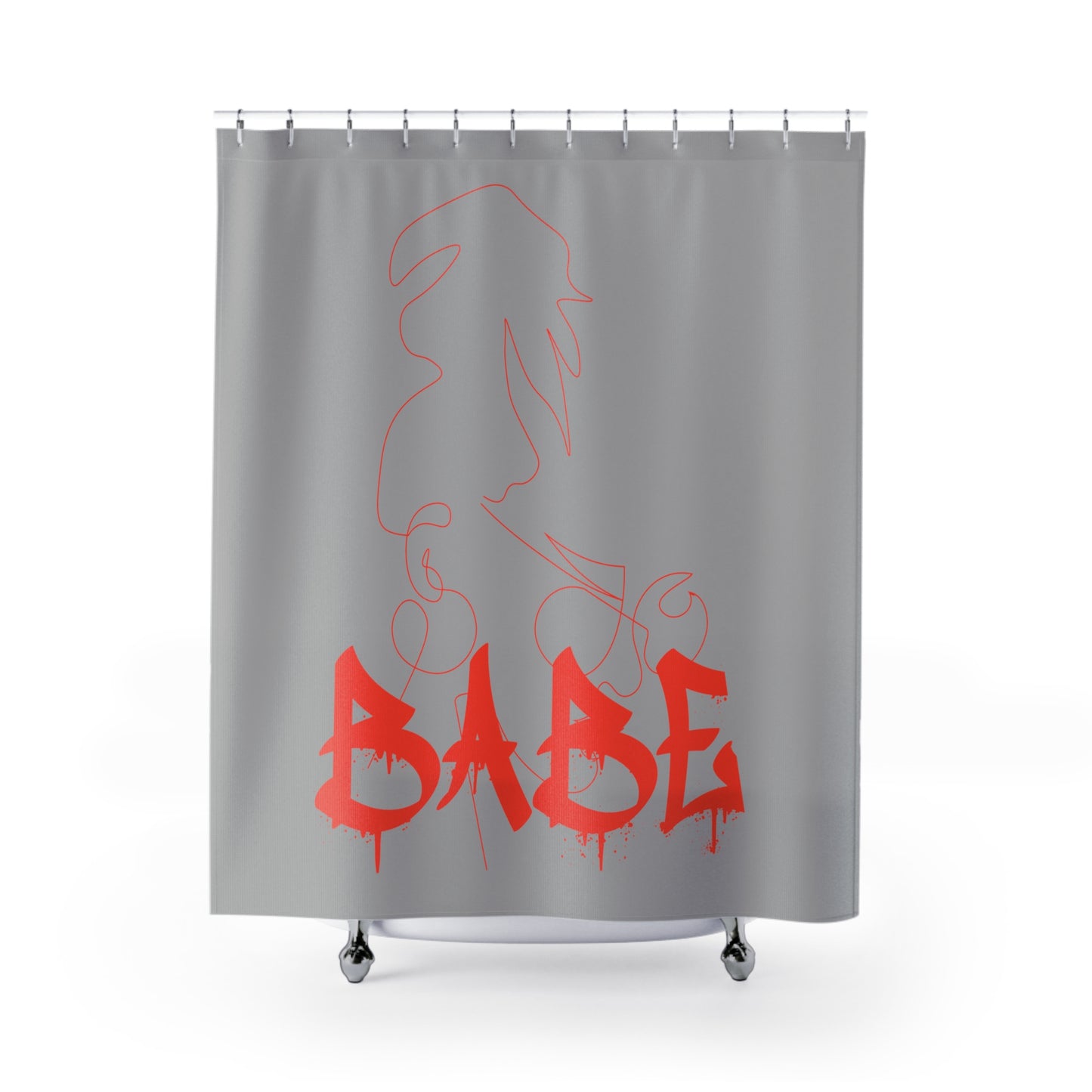 Babe: Orange Shower Curtains