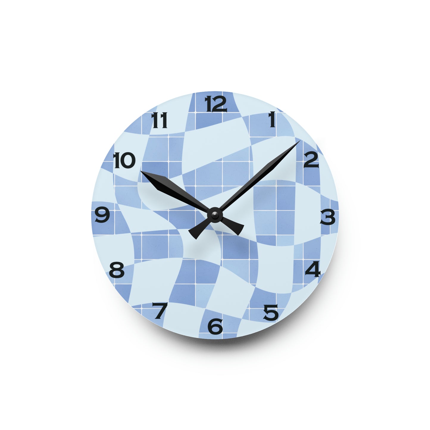 Blue Mosiac Acrylic Wall Clock