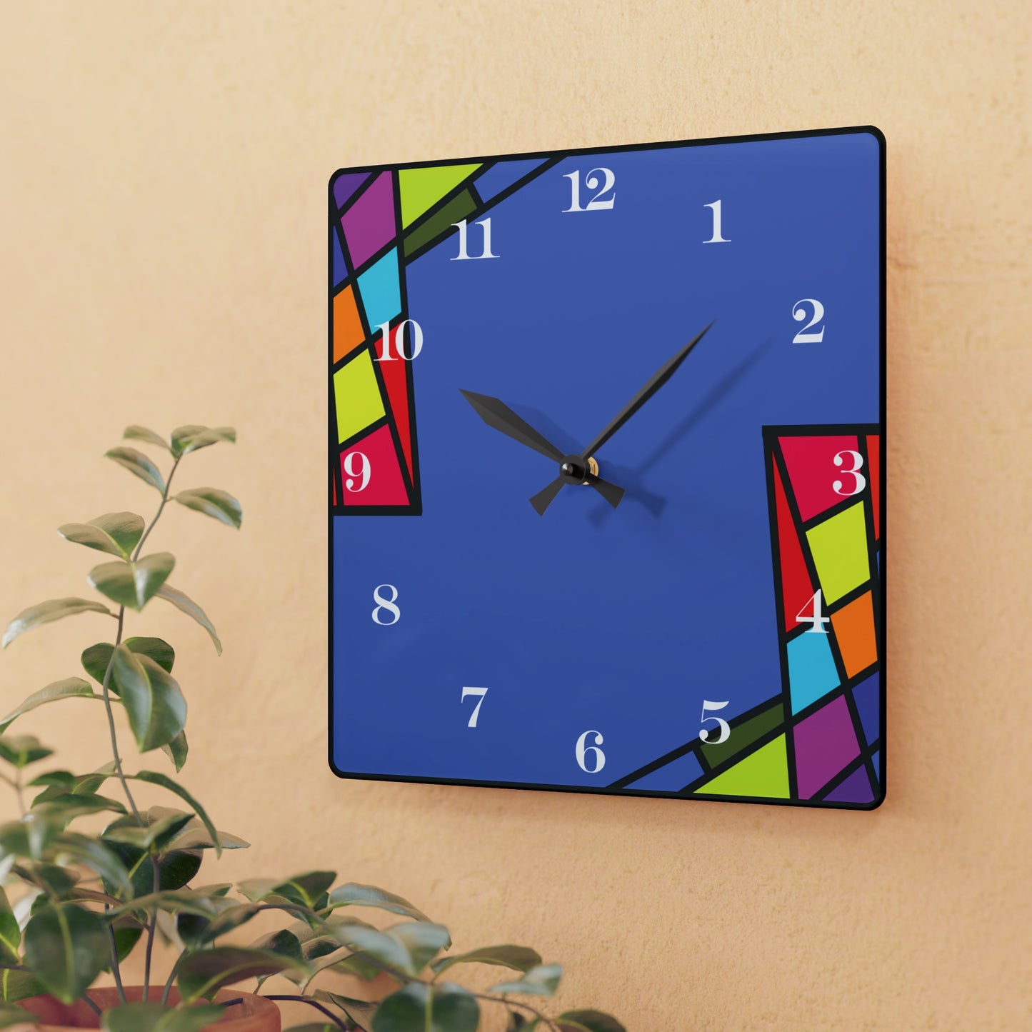 ColorBlock Wall Clock Blue