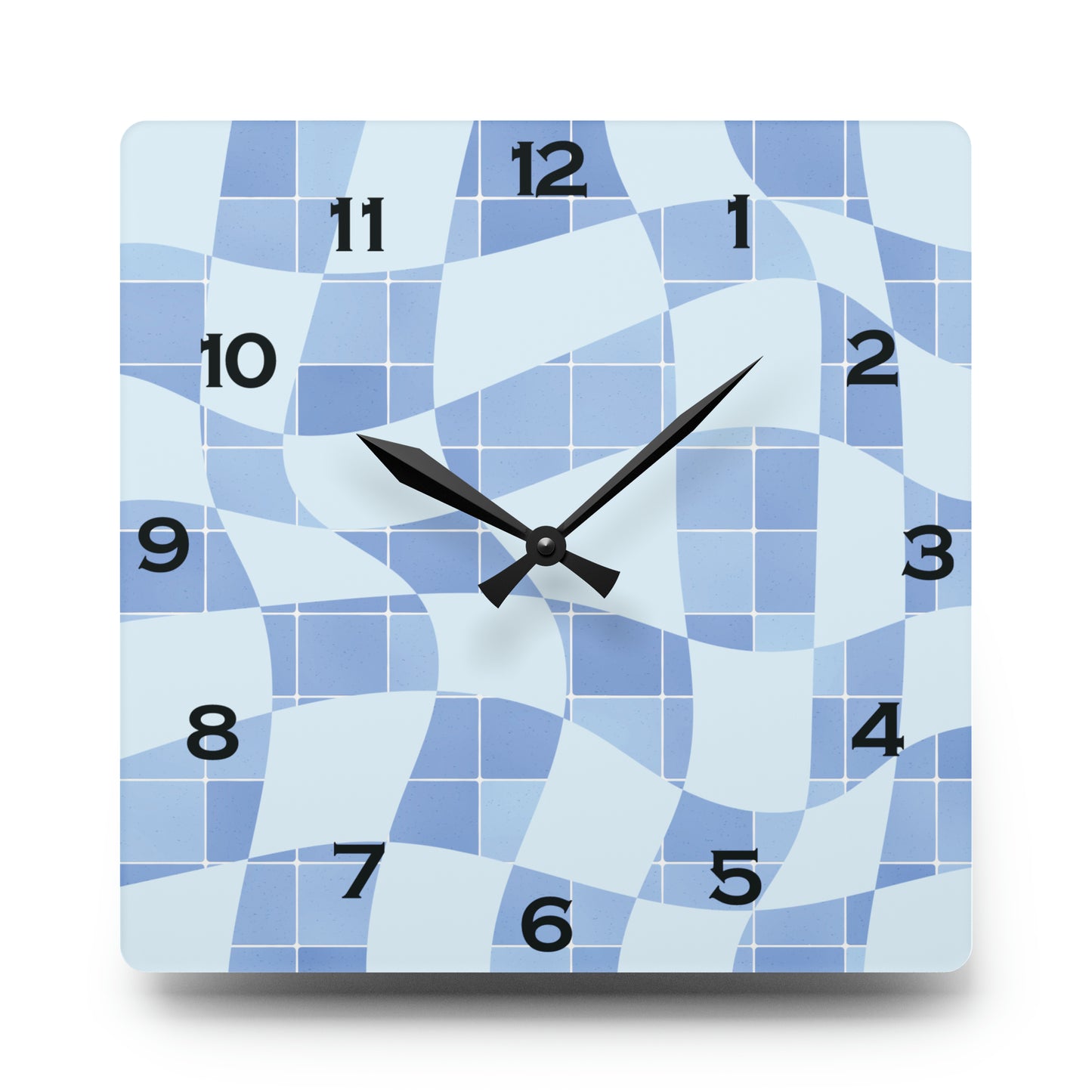 Blue Mosiac Acrylic Wall Clock