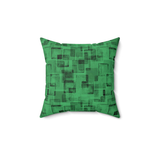 Almohada cuadrada de poliéster hilado en azulejo verde