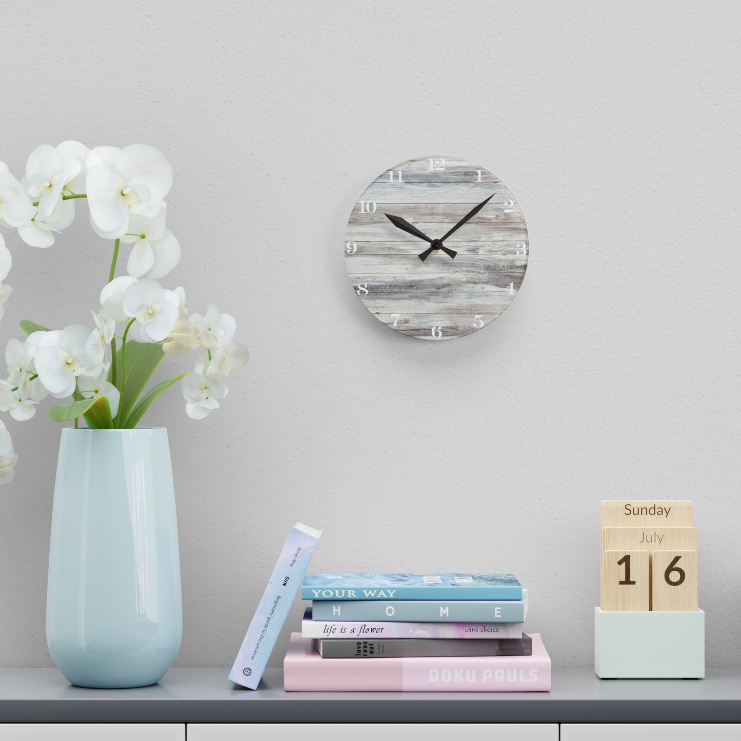 Wooden Inspo Wall Clock