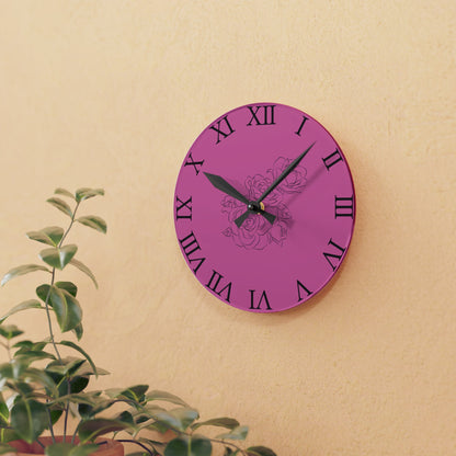 FlowerBlush Acrylic Wall Clock