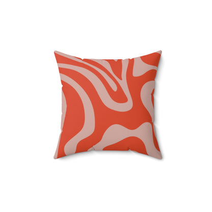 Almohada cuadrada de poliéster naranja crema