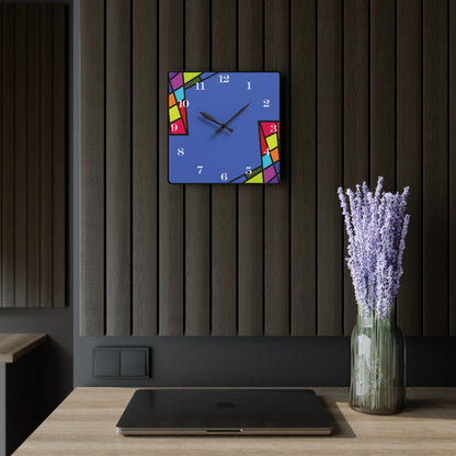 ColorBlock Wall Clock Blue