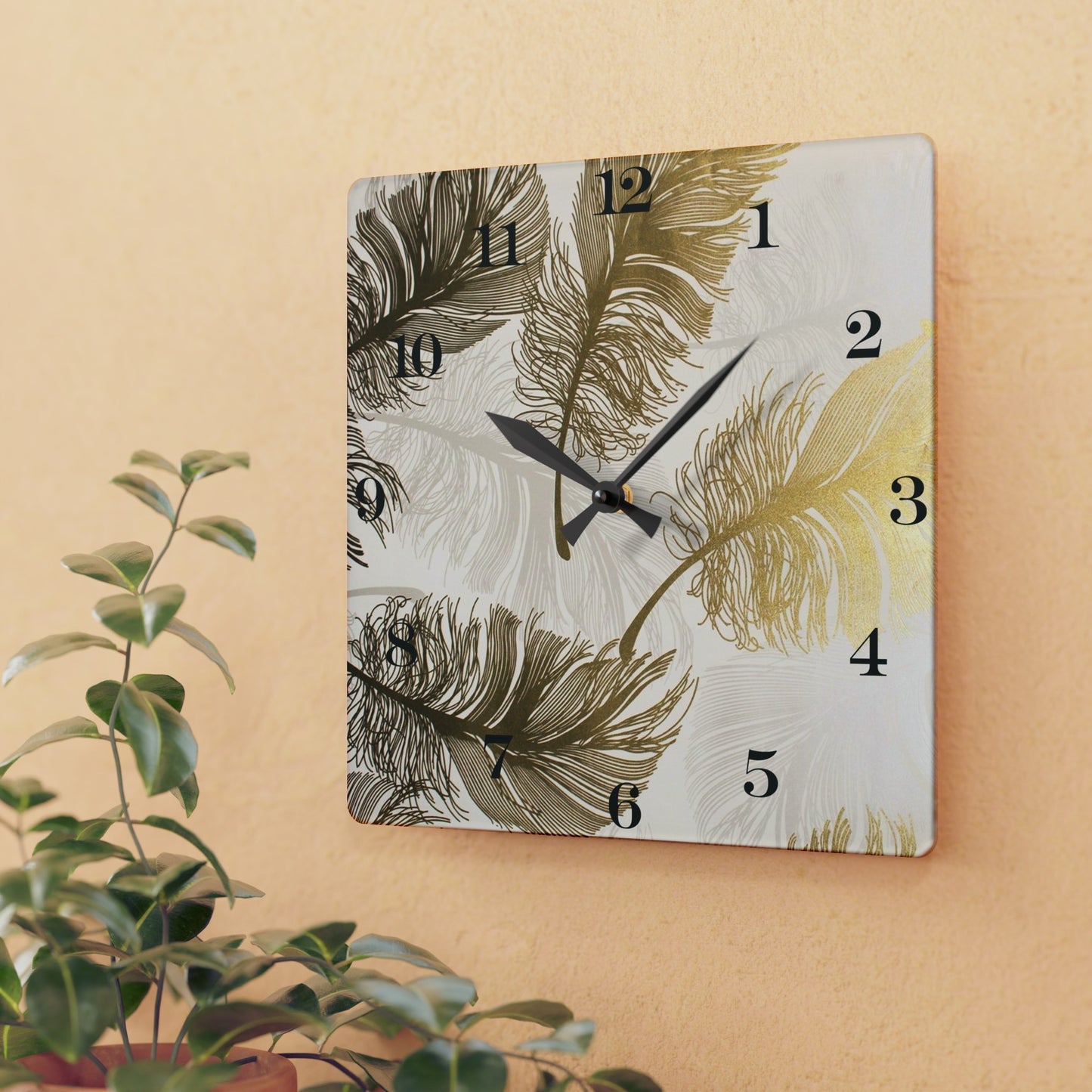 Golden Hours Acrylic Wall Clock