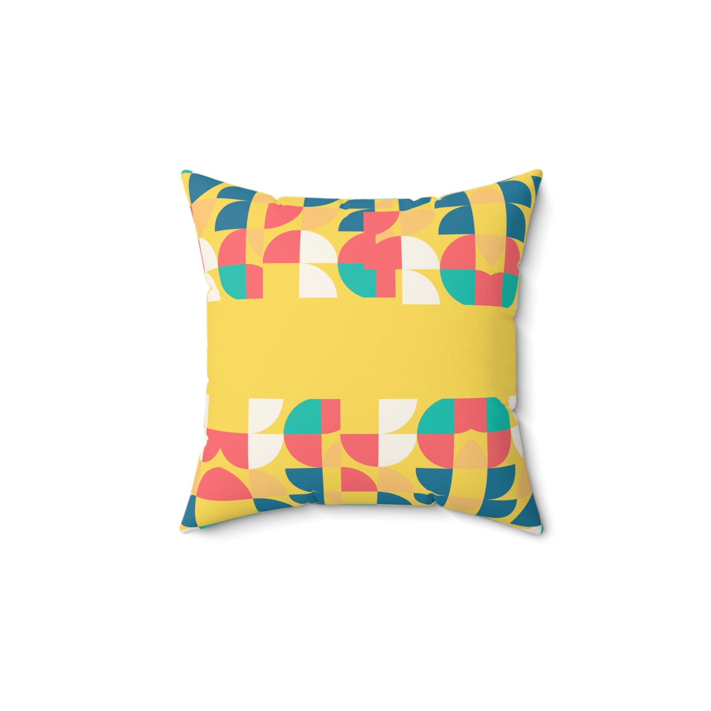 Color Block Polyester Square Pillow