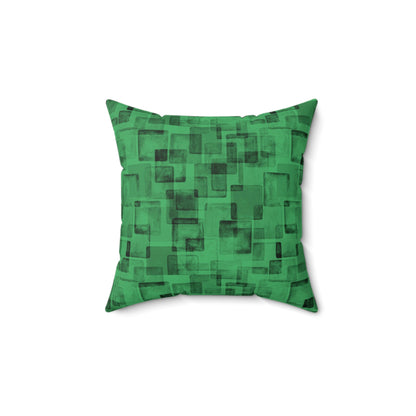 Almohada cuadrada de poliéster hilado en azulejo verde