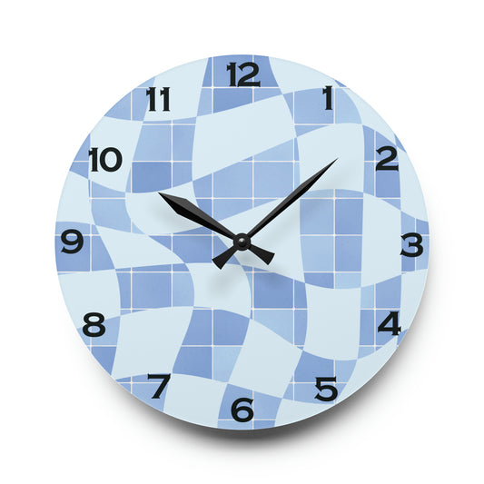 Blue Mosiac Acrylic Wall Clock