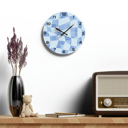 Blue Mosiac Acrylic Wall Clock