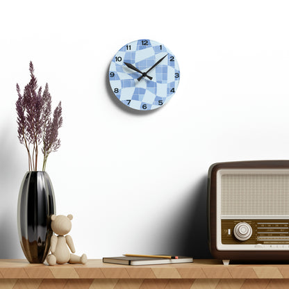 Blue Mosiac Acrylic Wall Clock