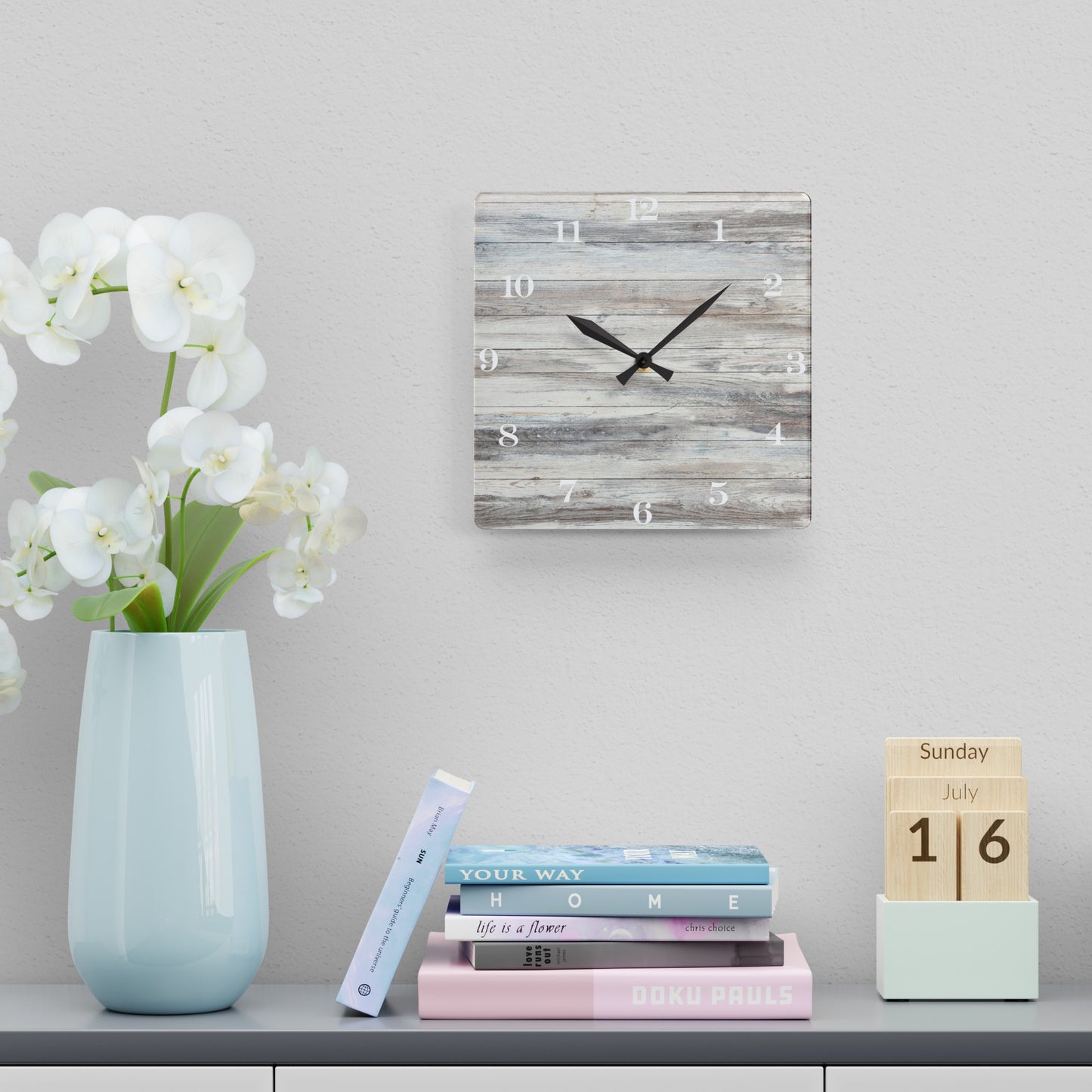 Wooden Inspo Wall Clock