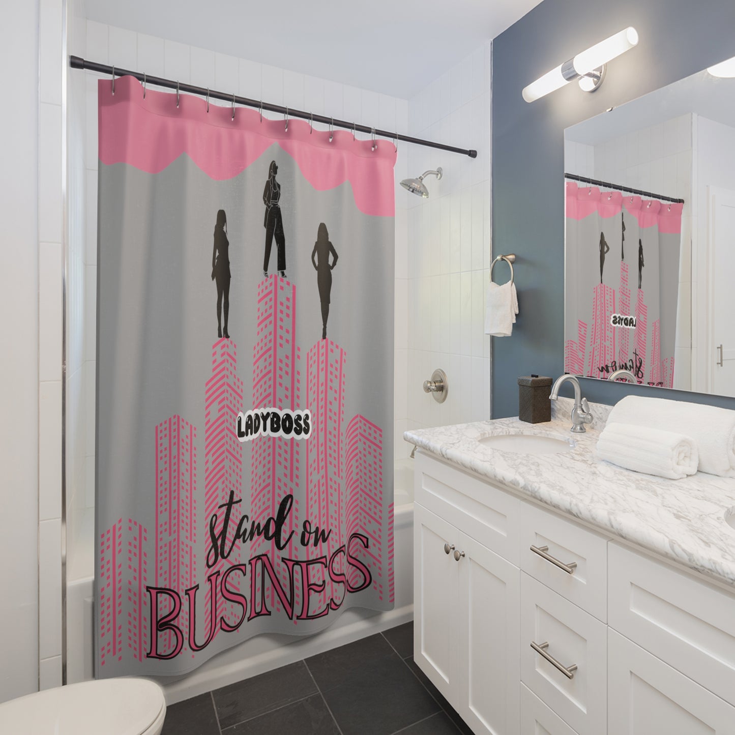 Pink Boss Business Shower Curtains